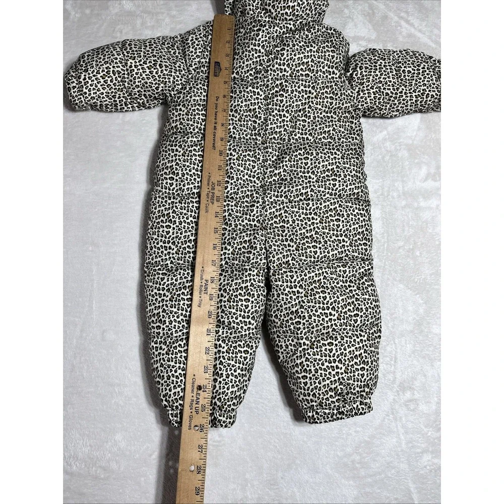 Baby Gap Cold Control Max Puffer One Piece Snowsuit  Size 12-18 Months Leopard